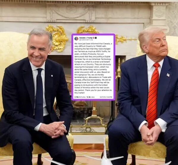 Trump rompe negociaciones comerciales con Canadá por impuesto…